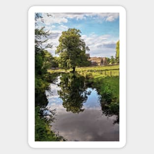 Reflections At East Lockinge Digital Art Sticker